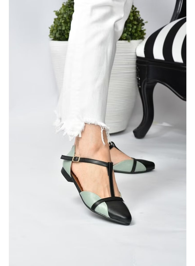 Fox Shoes أحذية مسطحة نسائية خضراء/سوداء B726881809 - Image 1